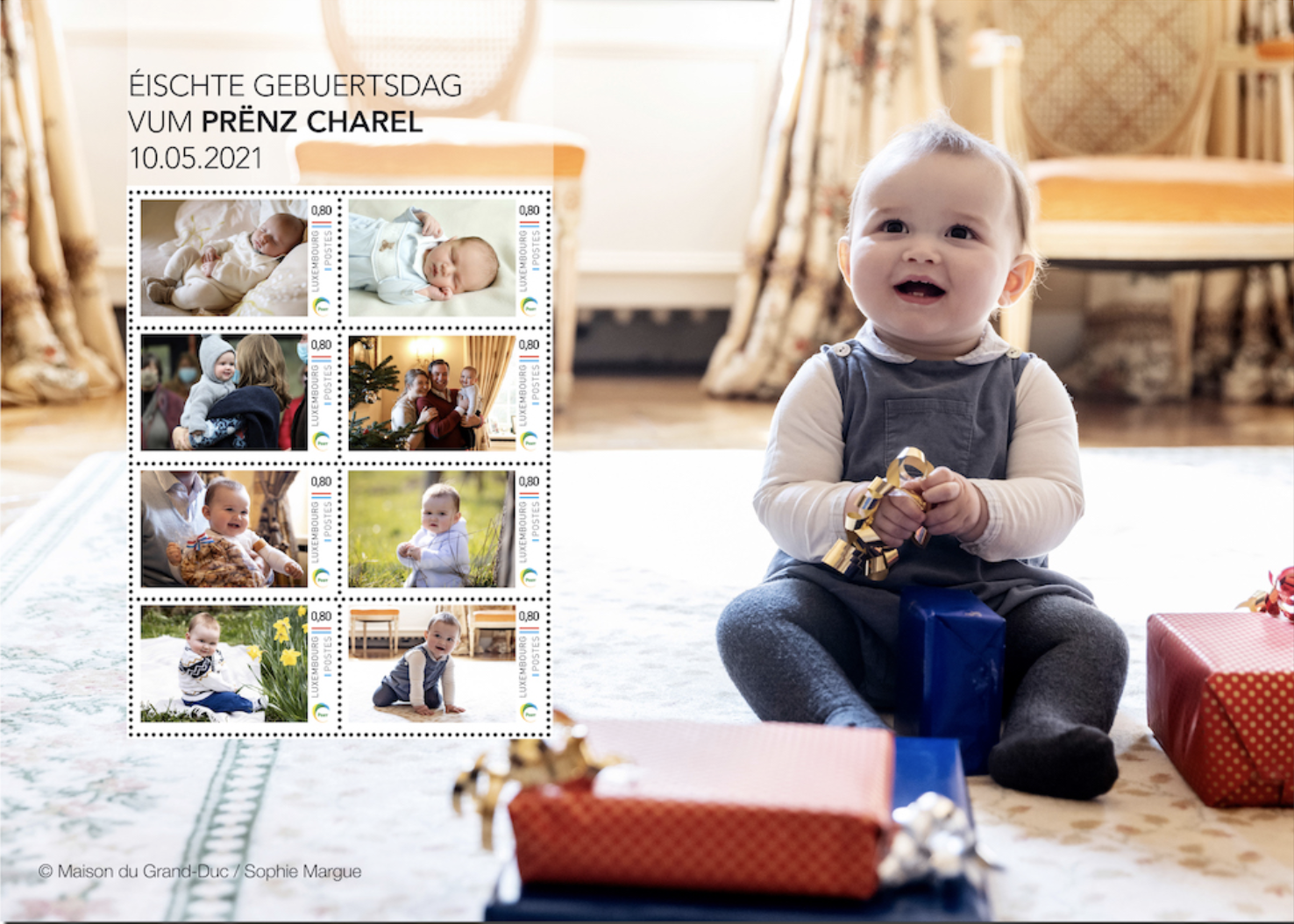 Prince Charles of Luxembourg appears in set of stamps for first