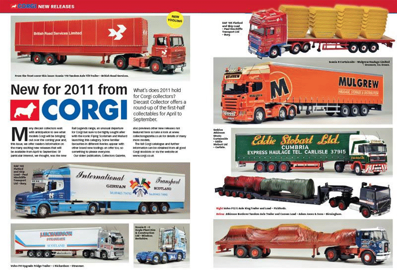 New for 2011 from Corgi: diecast releases April to September