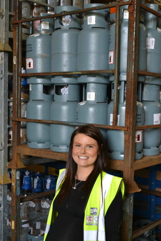 Hayley Billson in the Dean and Wood warehouse