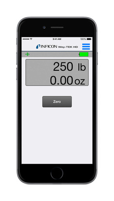 iPhone 6 using the WeyTEK HD Wireless Scales app