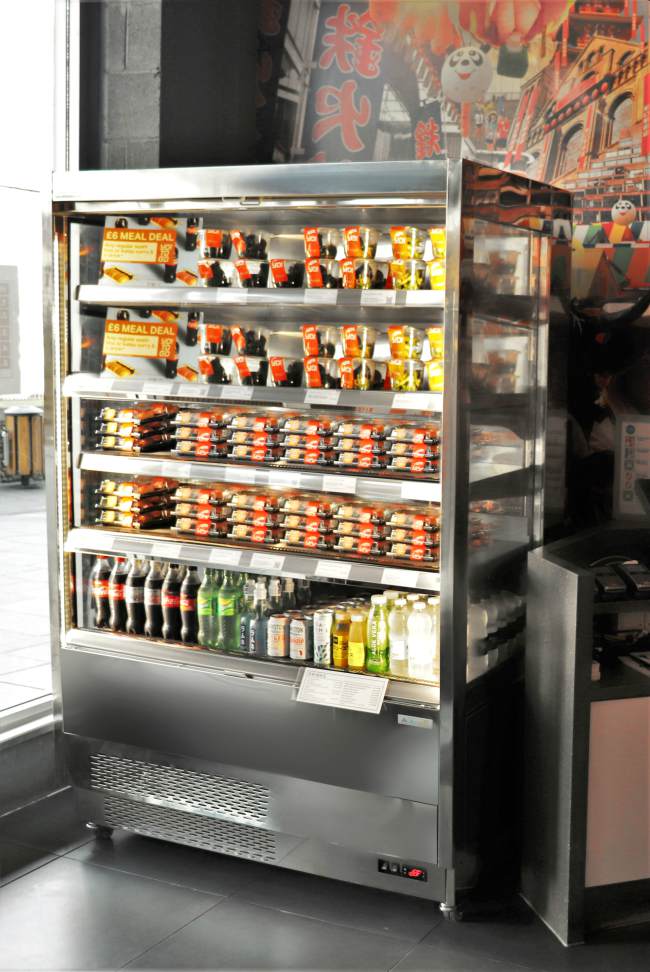 refrigerated cabinet food outlet restaurant