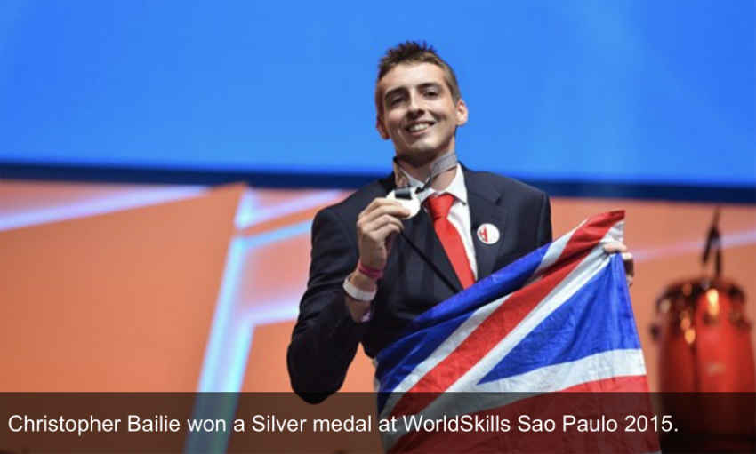 Christopher Bailie won a Silver medal at WorldSkills Sao Paulo 2015