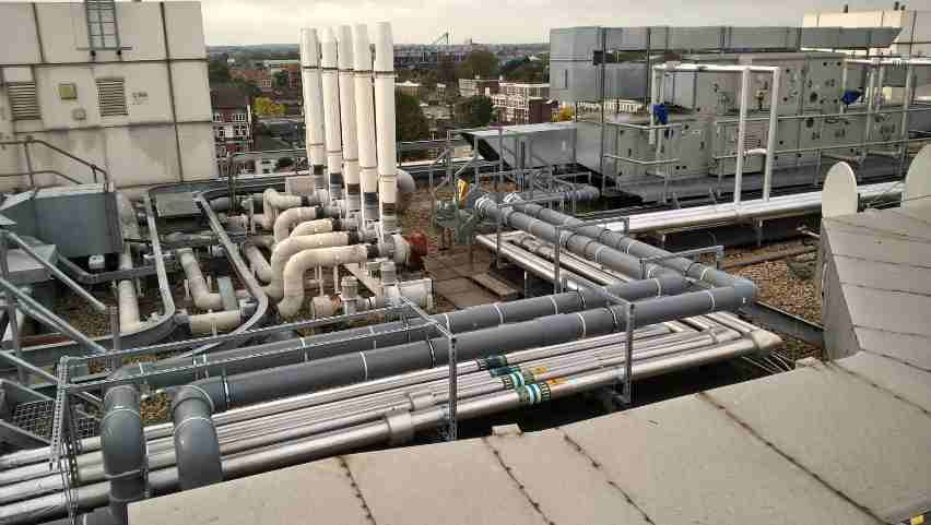 pipework chilled water chiller air conditioning system chelsea hospital