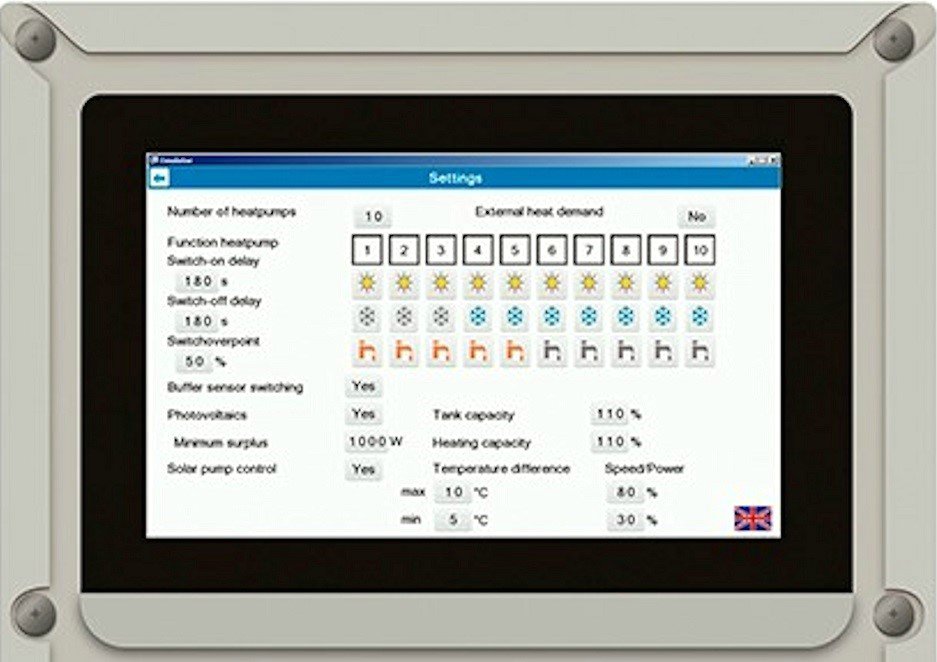 panasonic air cource heat pump controller cascade