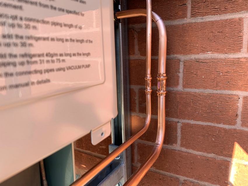 air conditioning press fit joint installation pipework