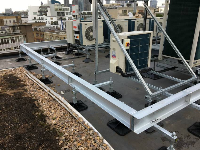 hvac plant rooftop acoustic screening support system cooling air conditioning