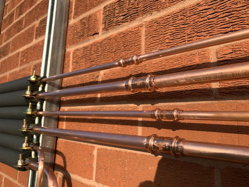 air conditioning press fit joint installation pipework
