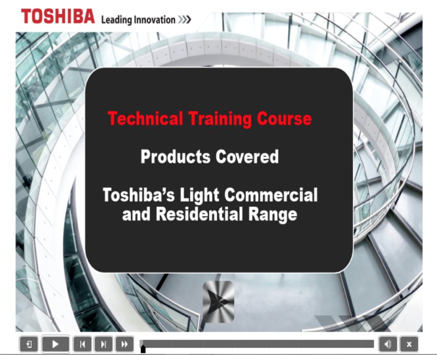 toshiba online training installer engineer skills