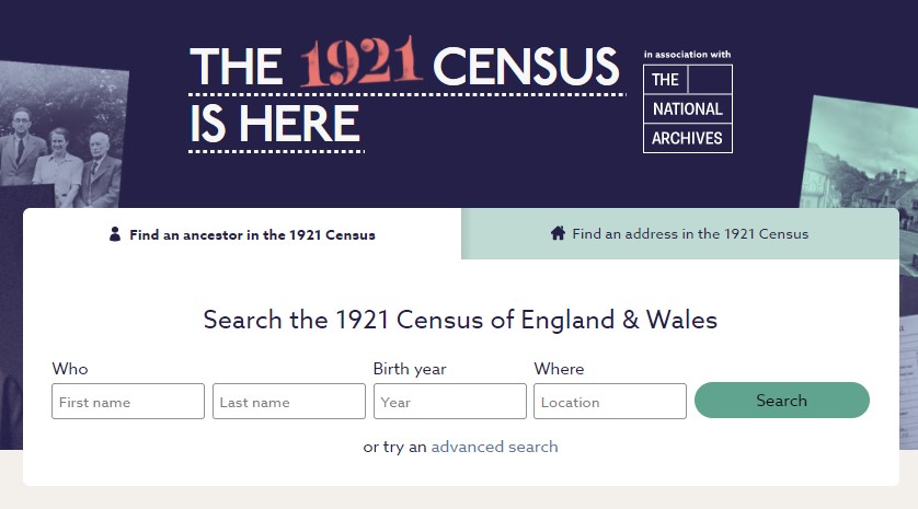 Find My Past 1921 Census