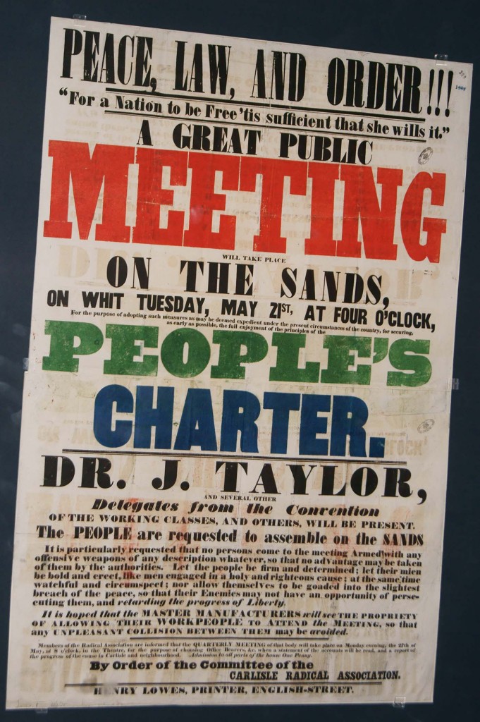 A Chartist rally poster, used by our Victorian ancestors in their campaign. © Helen Tovey.