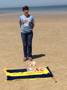 Veteran Stanley's granddaughter Carol Morris on Juno Beach.