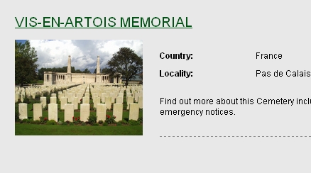 On the cwgc website, I found Robert Wright’s name was recorded at the Vis-En-Artois memorial in France