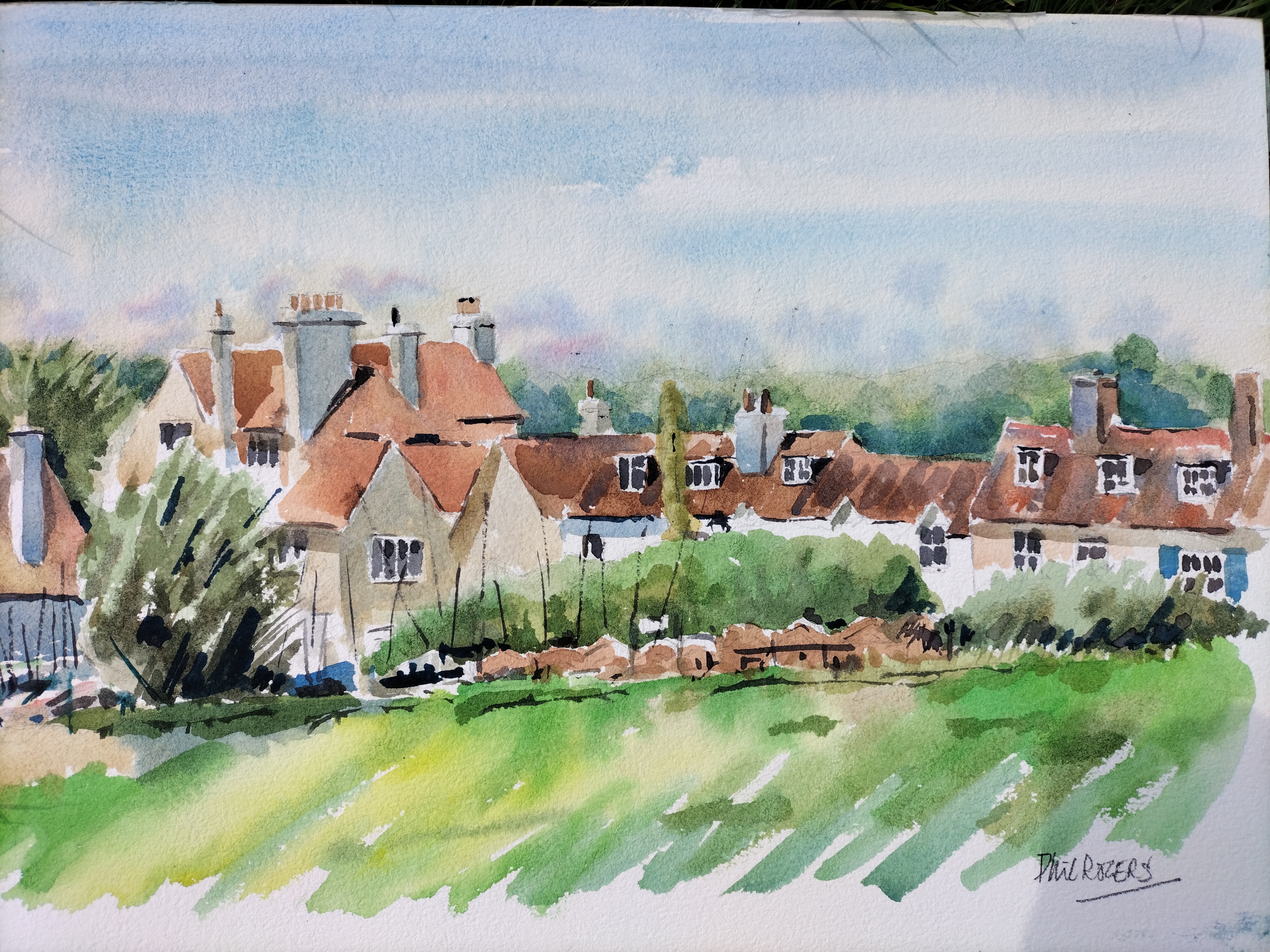 Shore Road, Warsash from Strawberry Field by Philip Rogers