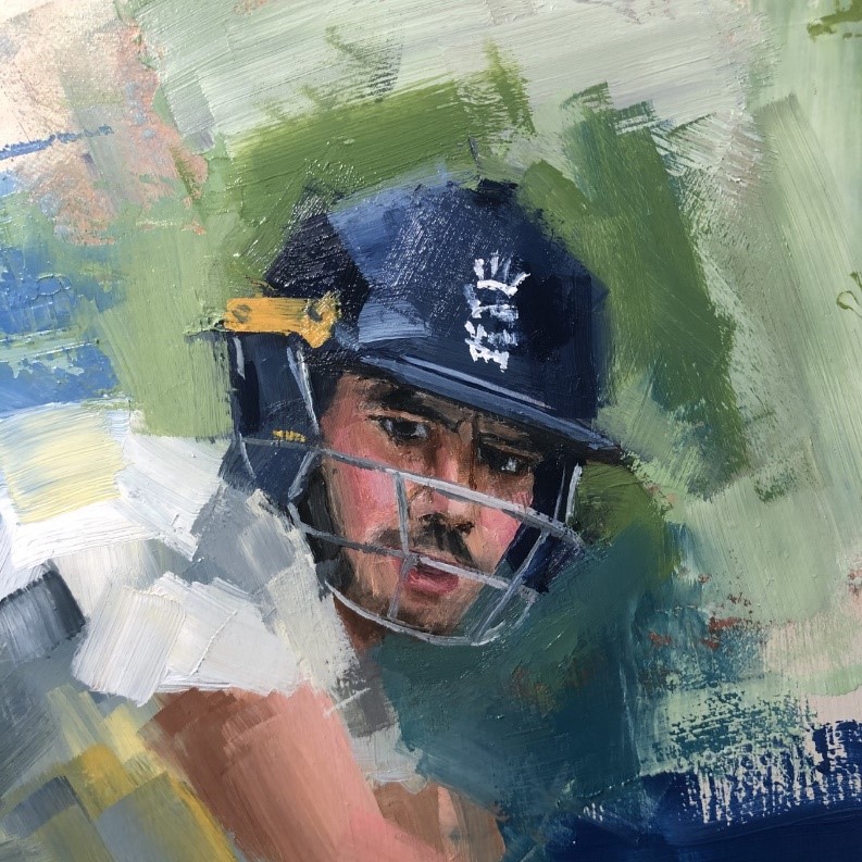 Painting sports figures in motion how to paint cricketers in action
