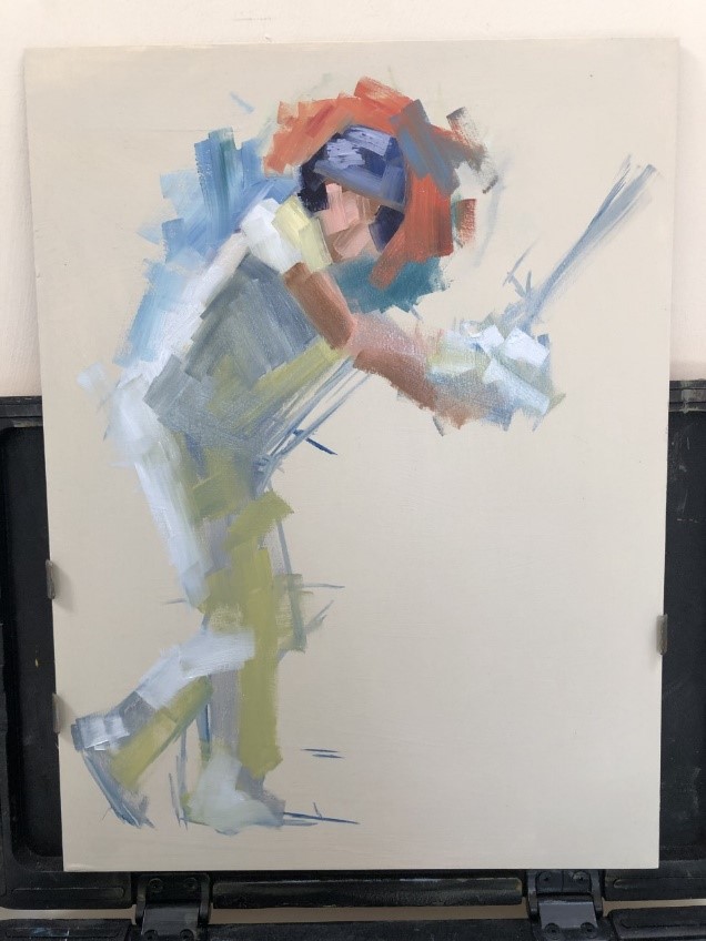 Painting sports figures in motion how to paint cricketers in action