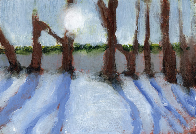 How to paint snow in acrylics