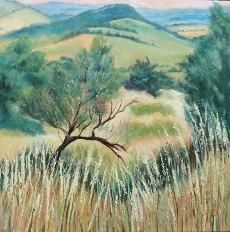 How to paint a landscape using cold wax and oil