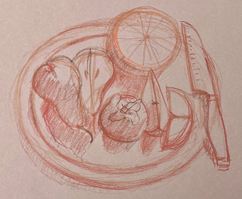 How to paint a still life with grapefruit and pears