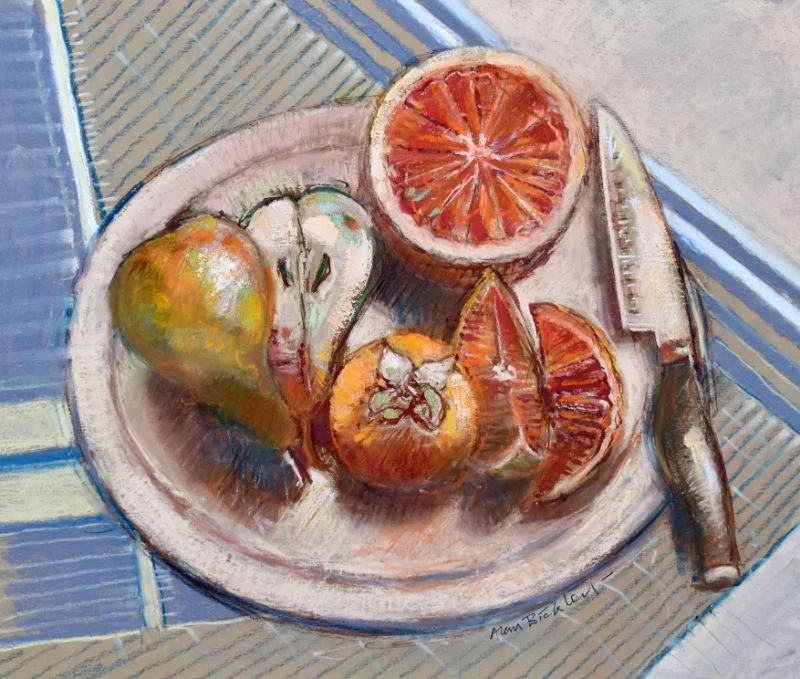 How to paint a still life with grapefruit and pears